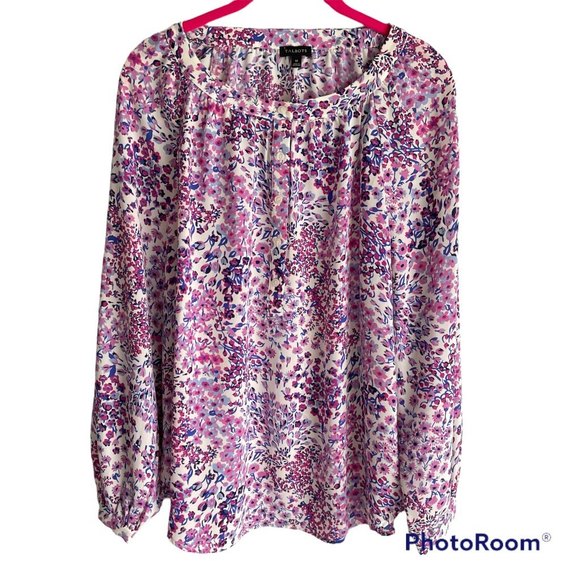 Talbots Womens Floral Long Sleeve Career‎ Blouse, M - Picture 1 of 6